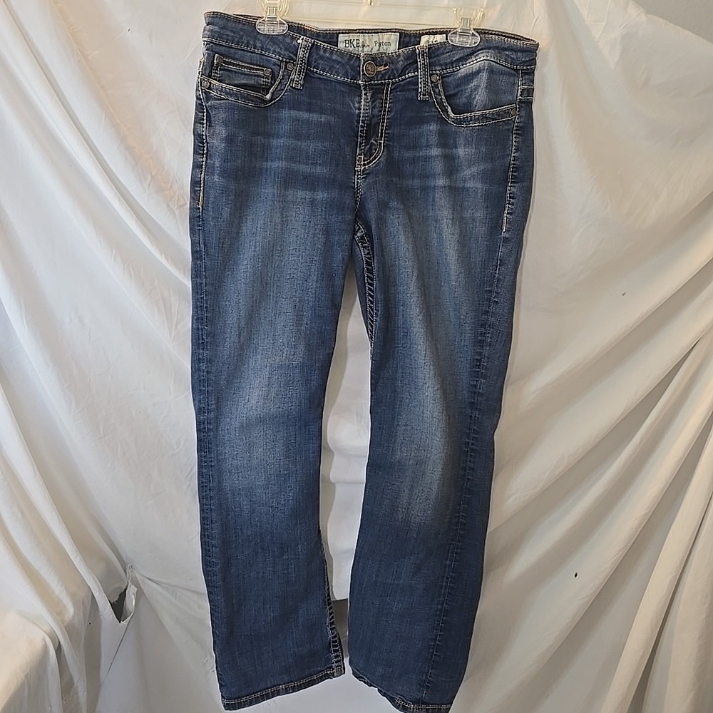 BKE Jeans Payton Womens 32R (33x31.5) Mid Rise Blue Denim Bootcut Stretch BUCKLE